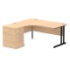 Rayleigh Ergonomic Corner Desk With 600mm Deep Pedestal - Cantilever Frame